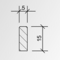 5x15x100 Betonband Grijs