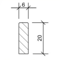 6x20x100 Betonband Grijs