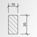 10x20x100 Betonband Zwart