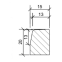 13/15x20x100 Betonband Grijs