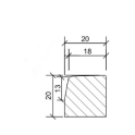 18/20x20x100 Betonband grijs